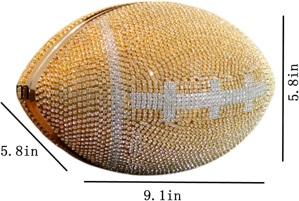 UMREN Women Basketball Shaped Cross Body Purse Rhinestone Round Ball Crystal Evening Bag Clutch Handbag for Wedding Party