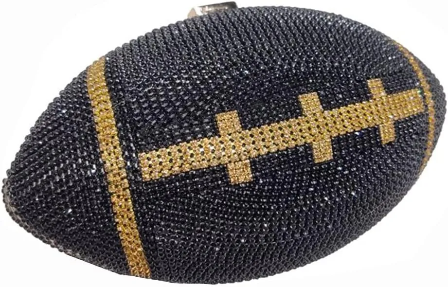 UMREN Women Basketball Shaped Cross Body Purse Rhinestone Round Ball Crystal Evening Bag Clutch Handbag for Wedding Party