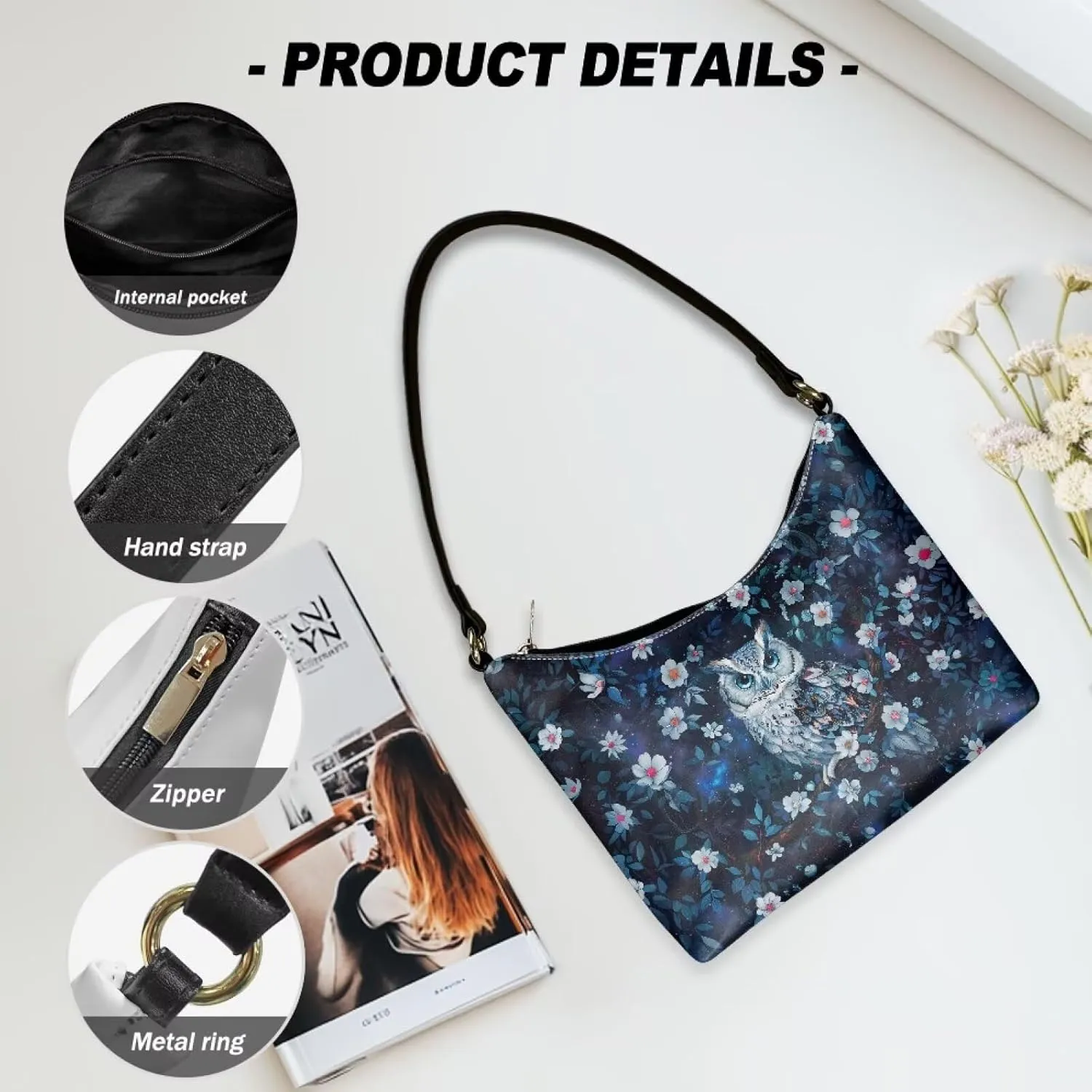 Underarm Shoulder Bag for Women Handbag with Zipper Fashion Top Handle Bag Work Travel Wallet Purse