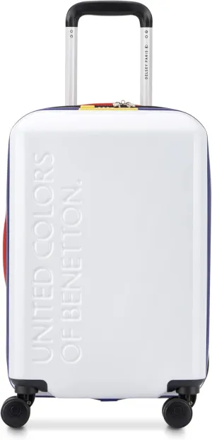 United Colors of Benetton United Hardside Luggage with Spinner Wheels, White, Carry-On 19 Inch