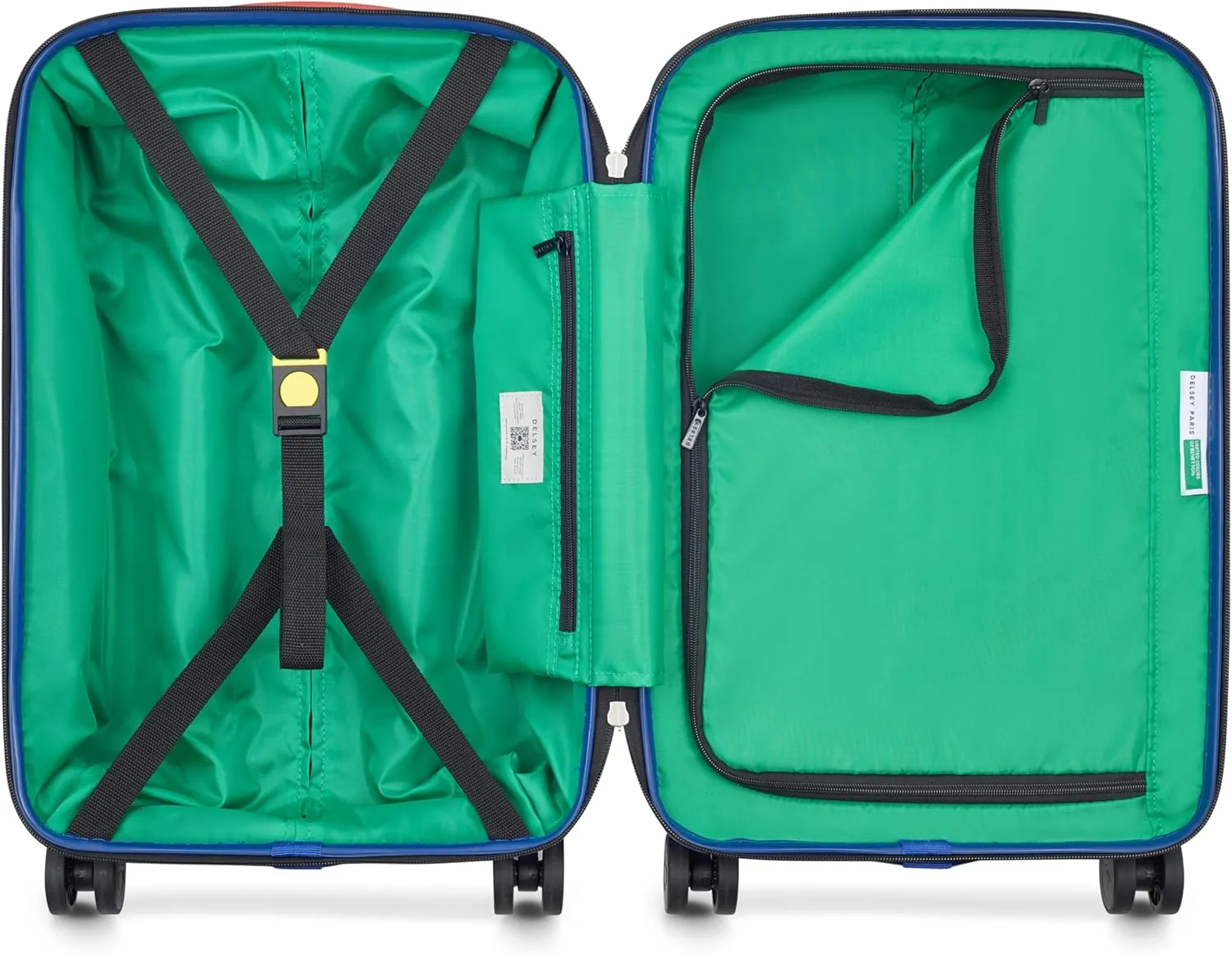 United Colors of Benetton United Hardside Luggage with Spinner Wheels, White, Carry-On 19 Inch