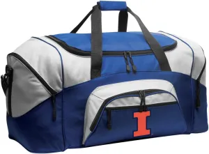 University of Illinois Duffel Bag LARGE Illini Suitcase or Gym Bag for Men Ladies Him or Her! (Royal)