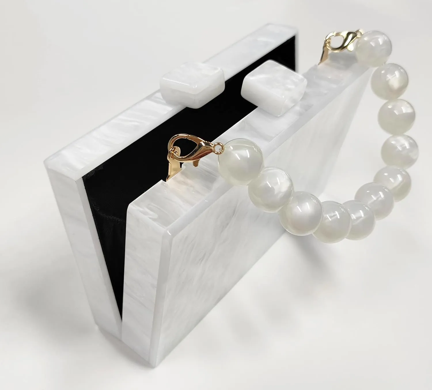URAWOW Acrylic Evening Handbag Beads Bag for Women Graceful Shoulder Bag Satchel Marble Clutch Purses for Wedding Party 2023