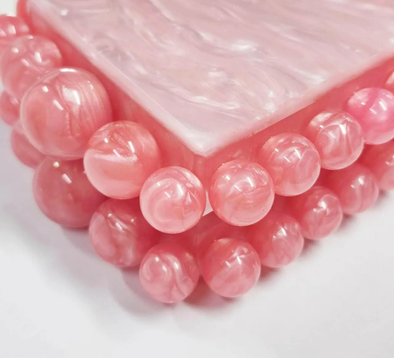 URAWOW Acrylic Evening Handbag Beads Bag for Women Graceful Shoulder Bag Satchel Marble Clutch Purses for Wedding Party 2023