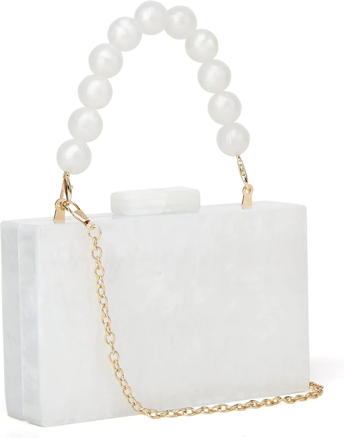 URAWOW Acrylic Evening Handbag Beads Bag for Women Graceful Shoulder Bag Satchel Marble Clutch Purses for Wedding Party 2023
