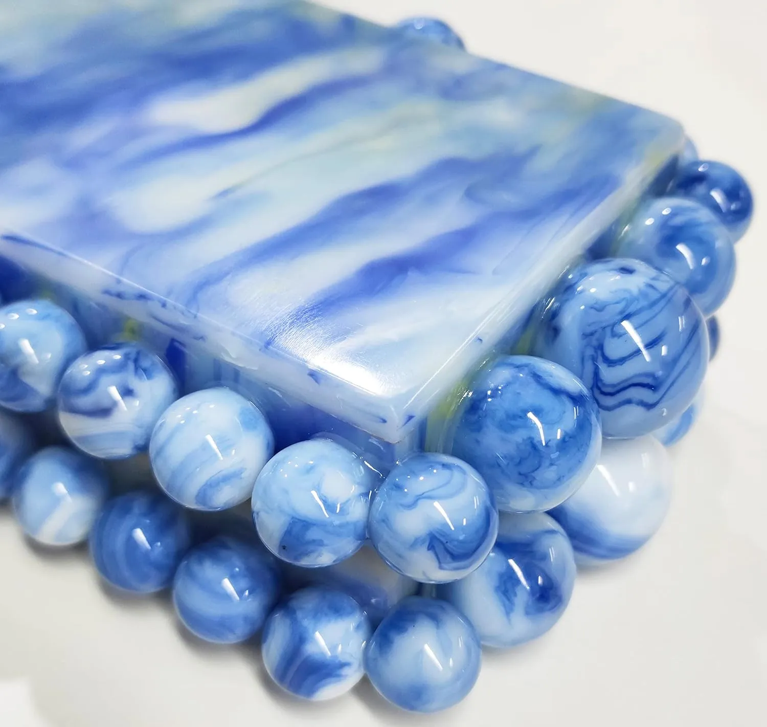 URAWOW Acrylic Evening Handbag Beads Bag for Women Graceful Shoulder Bag Satchel Marble Clutch Purses for Wedding Party 2023