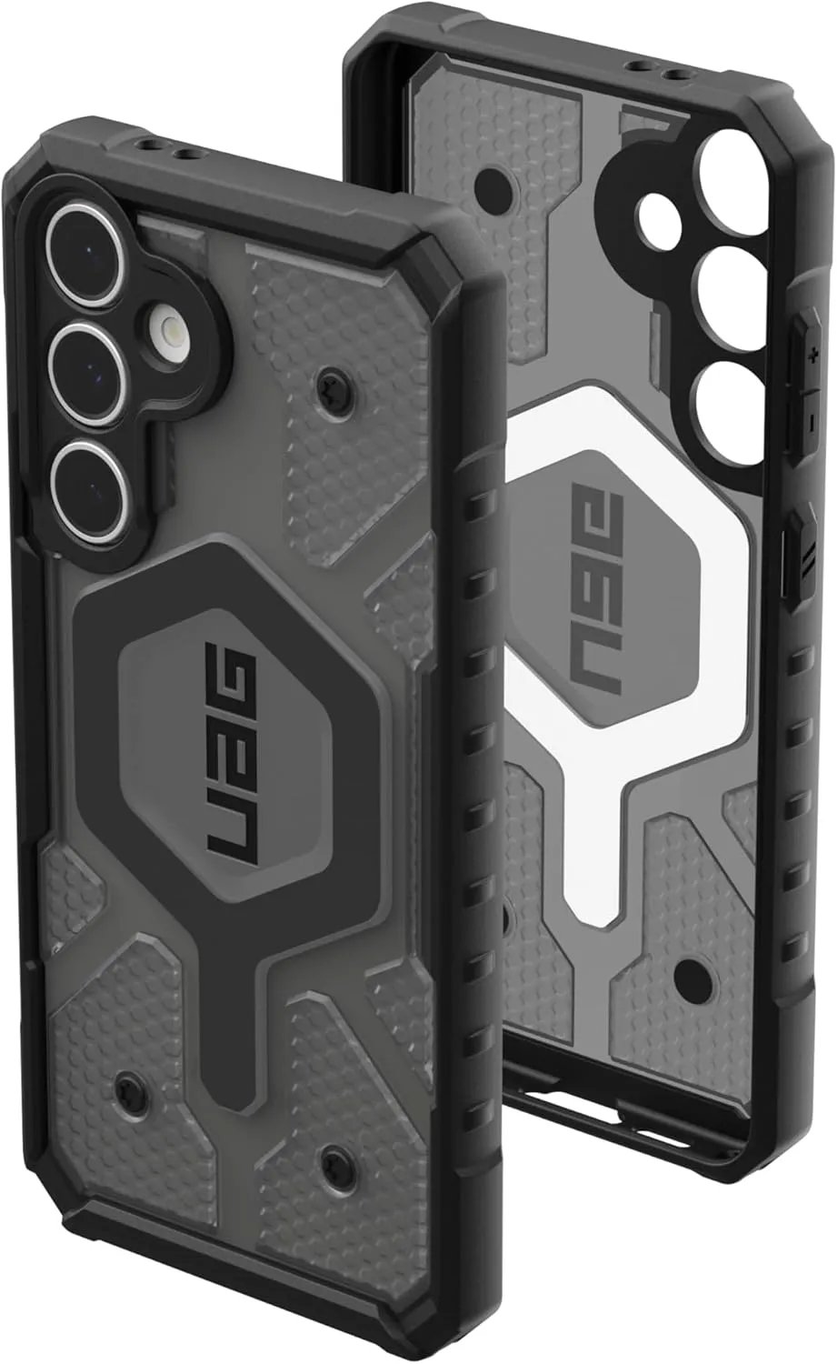 URBAN ARMOR GEAR UAG Compatible with Samsung Galaxy S24 FE Case SM-S721 Pathfinder Clear, Magnetic Charging Transparent Rugged Military Grade Dropproof Impact Resistant Protective Cover, Ash