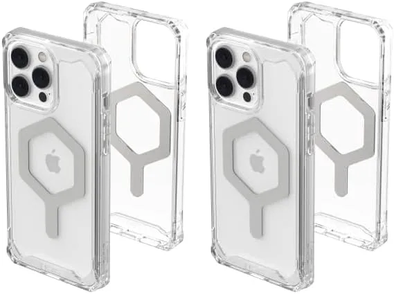 URBAN ARMOR GEAR UAG Designed for iPhone 14 Pro Max Case Clear Ice 6.7" Plyo Build-in Magnet Compatible with MagSafe Charging Lightweight Slim Shockproof Translucent Protective Cover (Pack of 2)