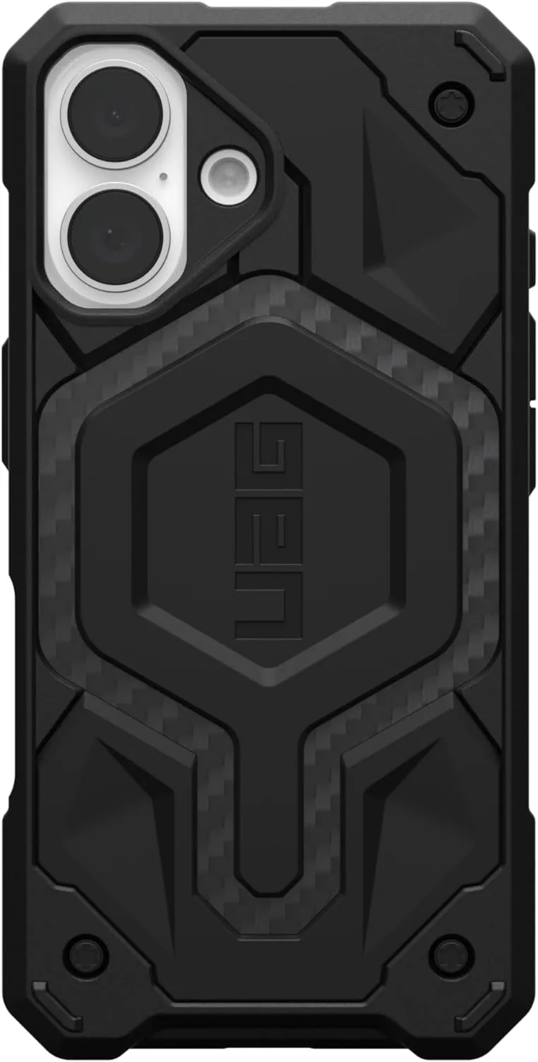 URBAN ARMOR GEAR UAG Designed for iPhone 16 Case 6.1" Monarch Pro - Compatible with MagSafe Charging Rugged Heavy Duty Shockproof Anti-Slip Military Grade Protective Cover, Carbon Fiber