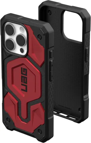 URBAN ARMOR GEAR UAG Designed for iPhone 16 Pro Case 6.3" Monarch Pro - Compatible with MagSafe Charging Rugged Heavy Duty Shockproof Anti-Slip Military Grade Protective Cover, Crimson