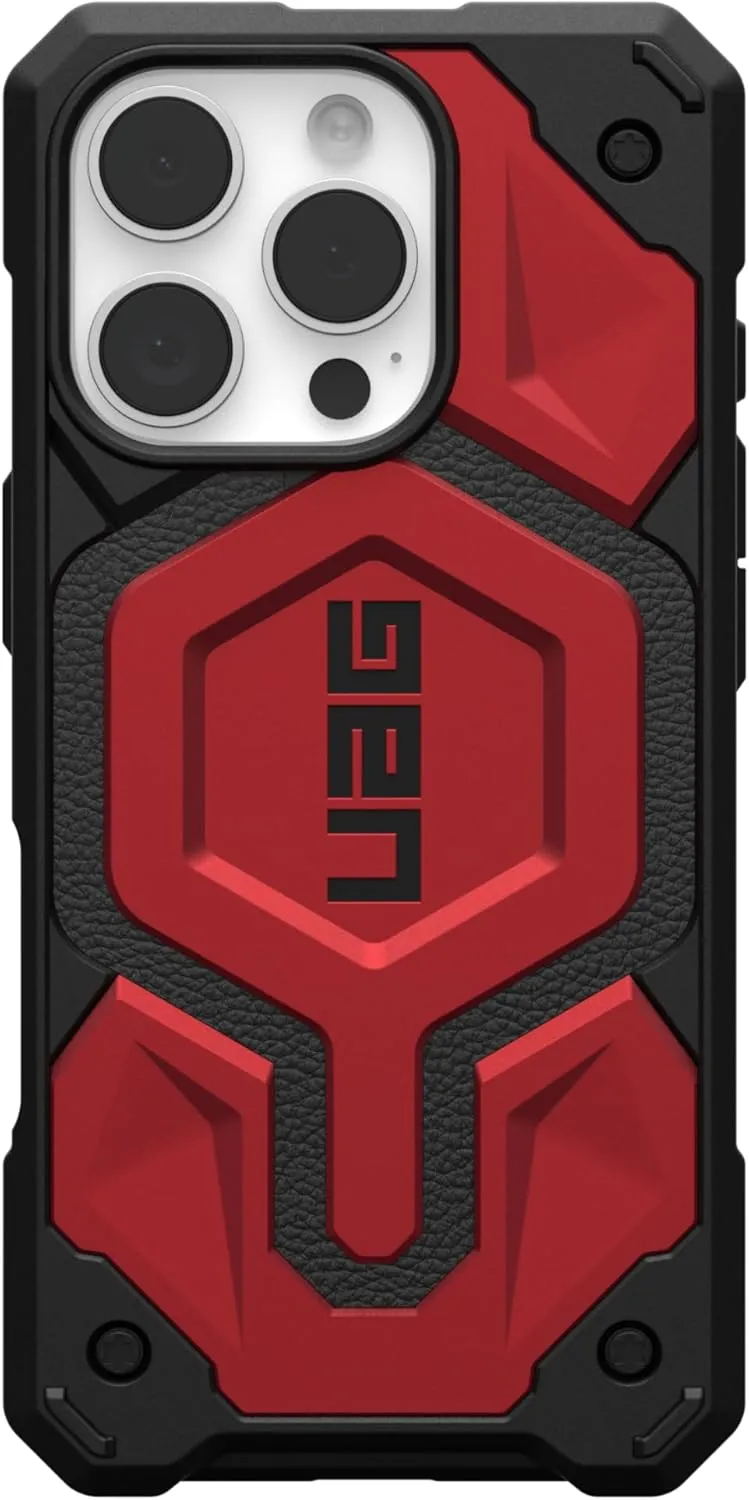 URBAN ARMOR GEAR UAG Designed for iPhone 16 Pro Case 6.3" Monarch Pro - Compatible with MagSafe Charging Rugged Heavy Duty Shockproof Anti-Slip Military Grade Protective Cover, Crimson