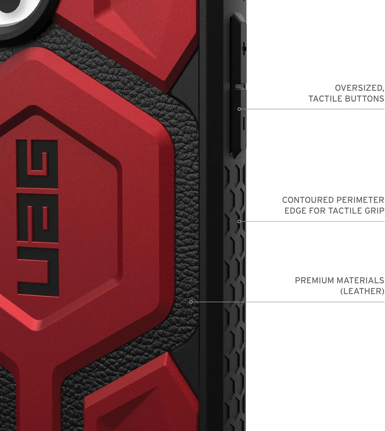URBAN ARMOR GEAR UAG Designed for iPhone 16 Pro Case 6.3" Monarch Pro - Compatible with MagSafe Charging Rugged Heavy Duty Shockproof Anti-Slip Military Grade Protective Cover, Crimson