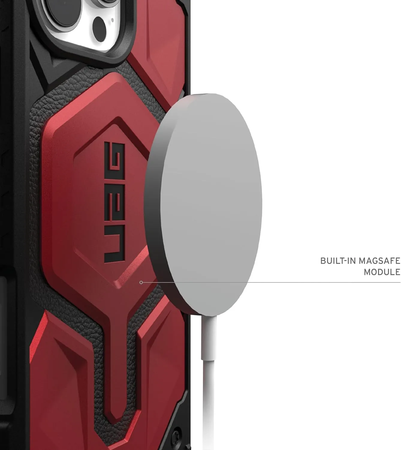 URBAN ARMOR GEAR UAG Designed for iPhone 16 Pro Case 6.3" Monarch Pro - Compatible with MagSafe Charging Rugged Heavy Duty Shockproof Anti-Slip Military Grade Protective Cover, Crimson