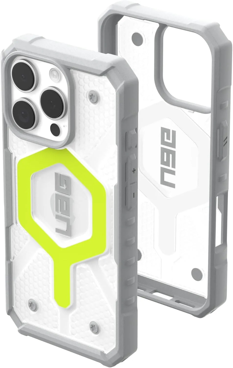 URBAN ARMOR GEAR UAG Designed for iPhone 16 Pro Case 6.3" Pathfinder Clear - Compatible with MagSafe Charging Rugged Shockproof Anti-Slip Military Grade Protective Cover, Active Neon