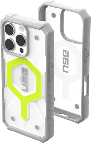 URBAN ARMOR GEAR UAG Designed for iPhone 16 Pro Case 6.3" Pathfinder Clear - Compatible with MagSafe Charging Rugged Shockproof Anti-Slip Military Grade Protective Cover, Active Neon