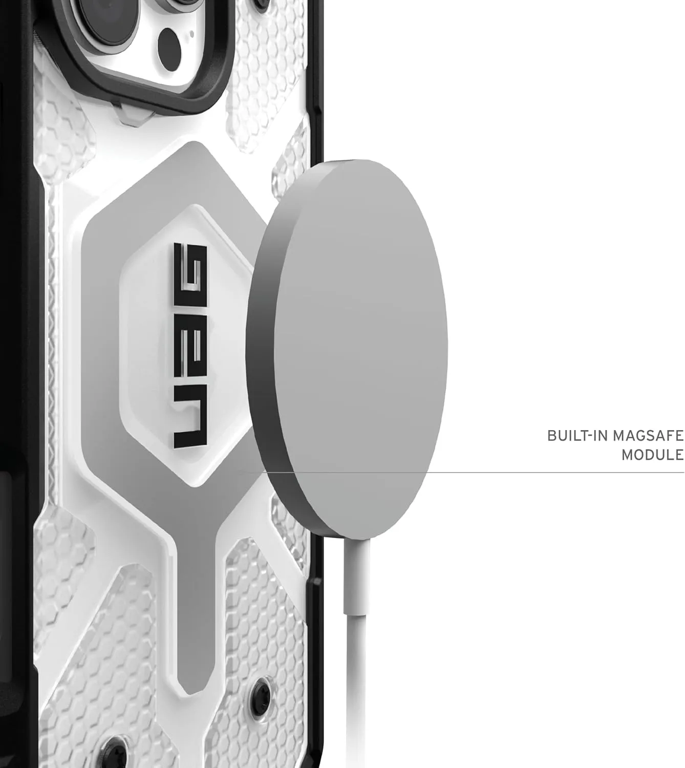 URBAN ARMOR GEAR UAG Designed for iPhone 16 Pro Case 6.3" Pathfinder Clear - Compatible with MagSafe Charging Rugged Shockproof Anti-Slip Military Grade Protective Cover, Ice