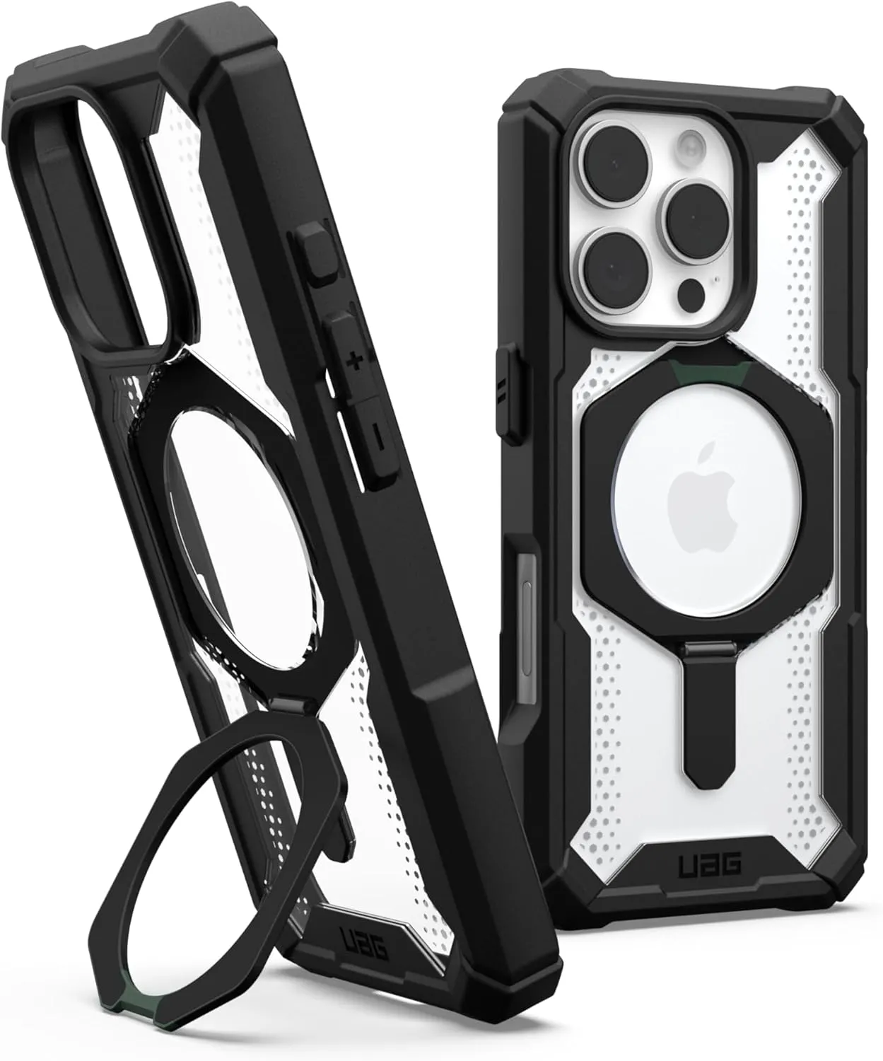 URBAN ARMOR GEAR UAG Designed for iPhone 16 Pro Case 6.3" Plasma XTE - Compatible with MagSafe Charging & Kickstand Rugged Shockproof Anti-Slip Military Grade Protective Cover, Black/Clear
