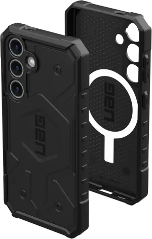 URBAN ARMOR GEAR UAG Designed for Samsung Galaxy S24 Case 6.2" Pathfinder Black, Magnetic Charging Rugged Military Drop-Proof Impact Resistant Non-Slip Protective Cover