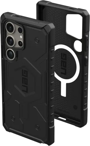 URBAN ARMOR GEAR UAG Designed for Samsung Galaxy S24 Ultra Case 6.8" Pathfinder Black, Magnetic Charging Rugged Military Drop-Proof Impact Resistant Non-Slip Protective Cover