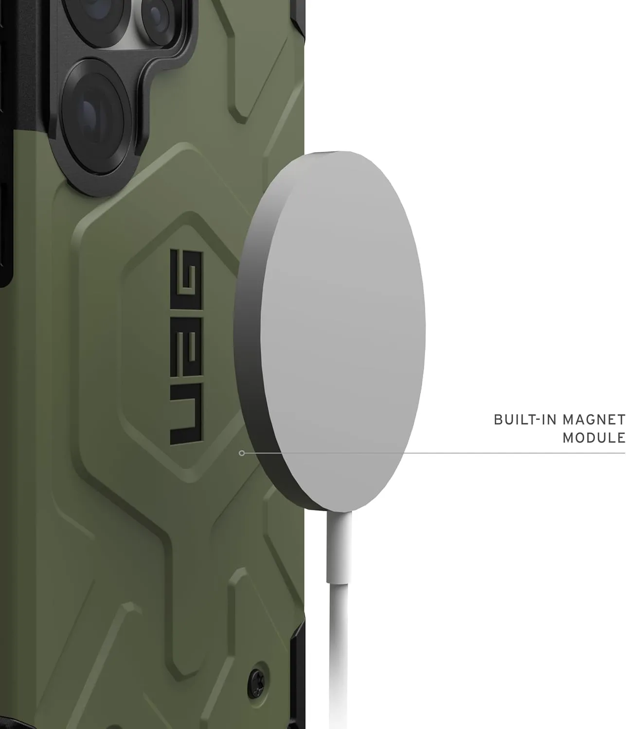 URBAN ARMOR GEAR UAG Designed for Samsung Galaxy S25 Ultra Case 6.8" Pathfinder - Compatible with Magnetic Charging Armor Shell Impact-Resistant Rugged Military Grade Protective Cover, Olive Drab