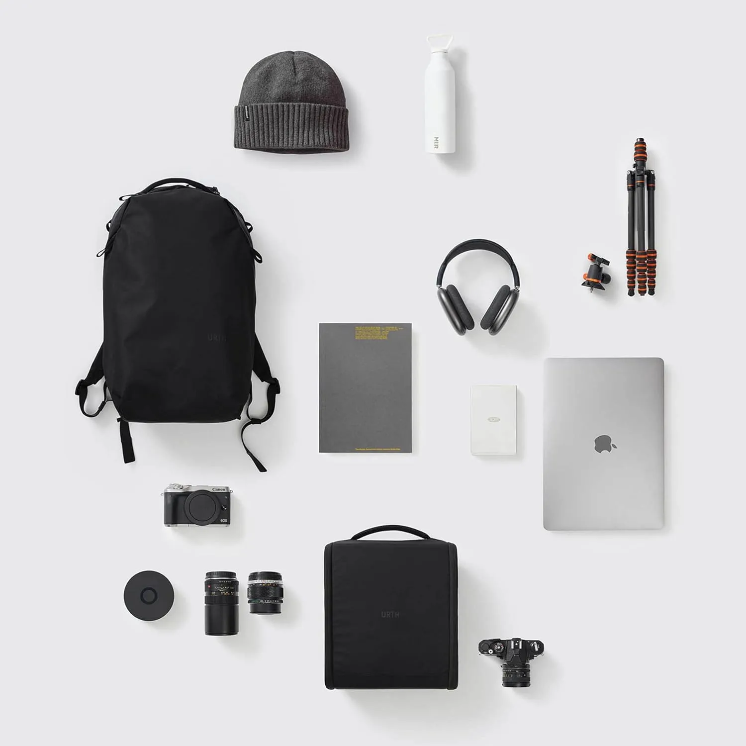Urth Norite 24L Modular Camera & Laptop Travel Backpack — Water Resistant, Anti-Theft, Recycled Bag for DSLR, 13-16 Inch Laptop in Black