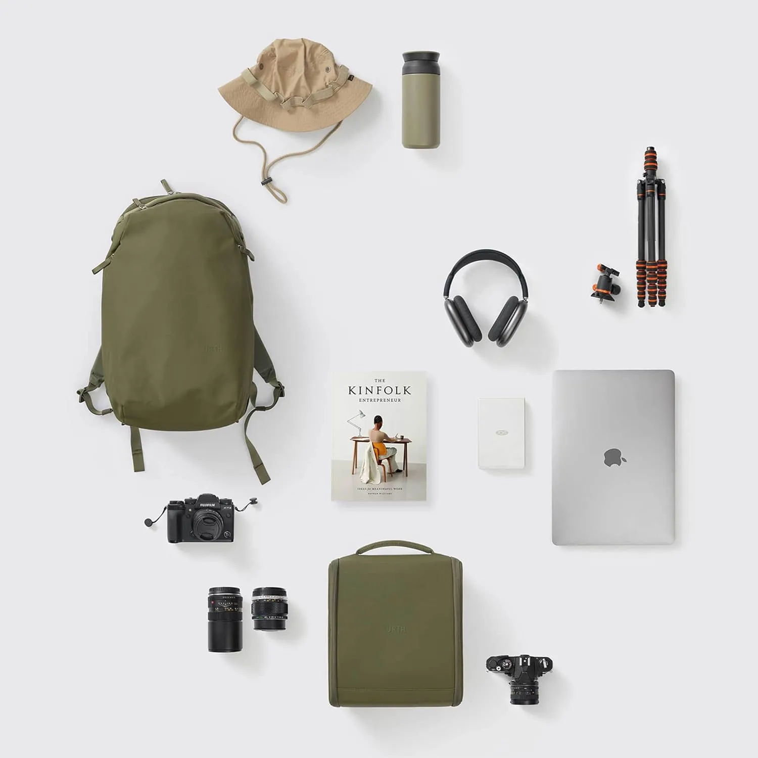 Urth Norite 24L Modular Camera & Laptop Travel Backpack — Water Resistant, Anti-Theft, Recycled Bag for DSLR, 13-16 Inch Laptop in Green