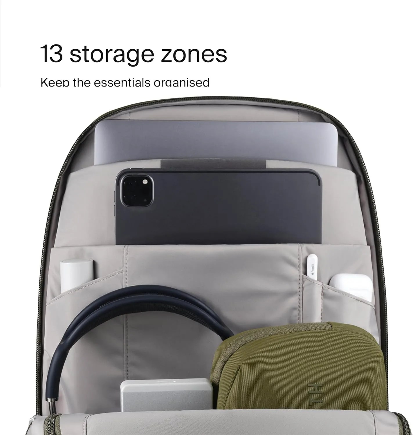 Urth Norite 24L Modular Camera & Laptop Travel Backpack — Water Resistant, Anti-Theft, Recycled Bag for DSLR, 13-16 Inch Laptop in Green