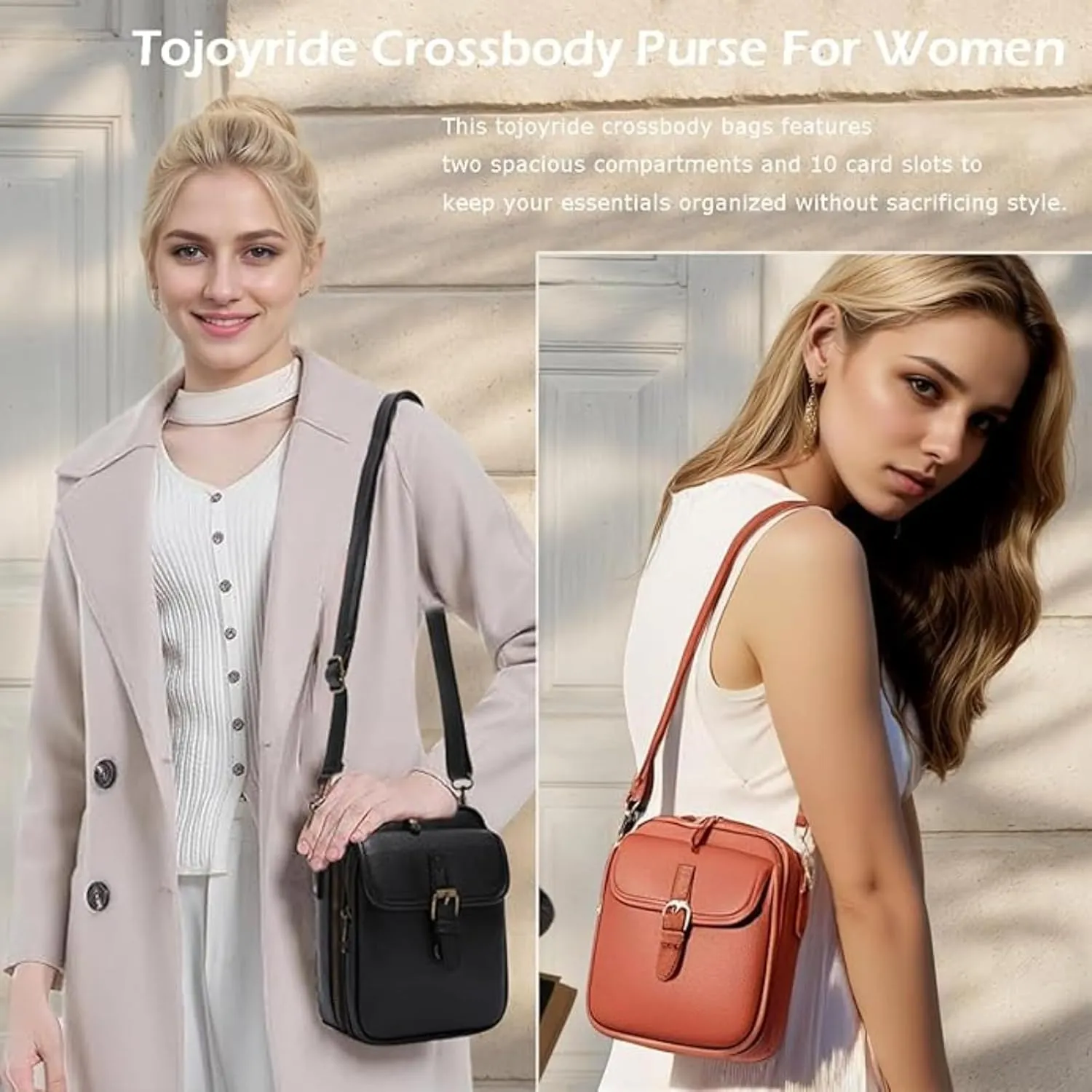 Urvashi Cross Body Bag Small Leather Tojoyride Messenger Bag With Card Slots Shoulder Bags For Women Men Wallet Purses