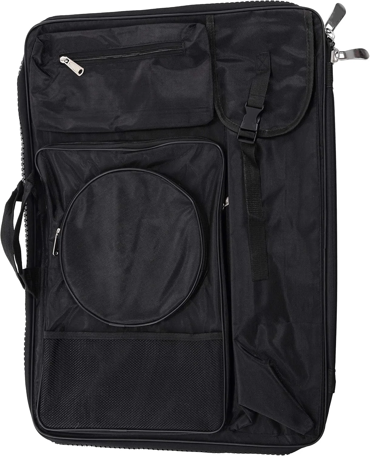 U.S. Art Supply Black Nylon Art Supplies Portfolio Carry Backpack Bag, Size: 19" x 26"
