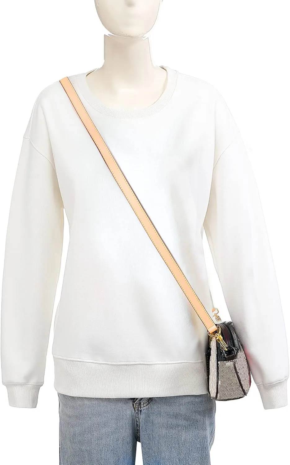 Vachetta Leather Adjustable Crossbody Strap for Women's Crossbody Handbags