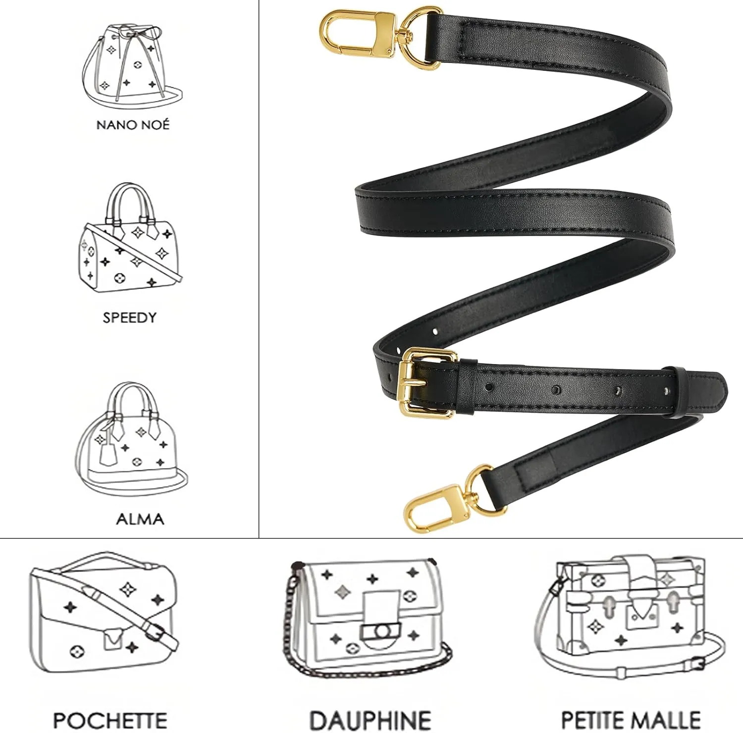 Vachetta Leather purse strap Genuine Leather Adjustable Replacement Strap for Shoulder Bag Handbag Purse