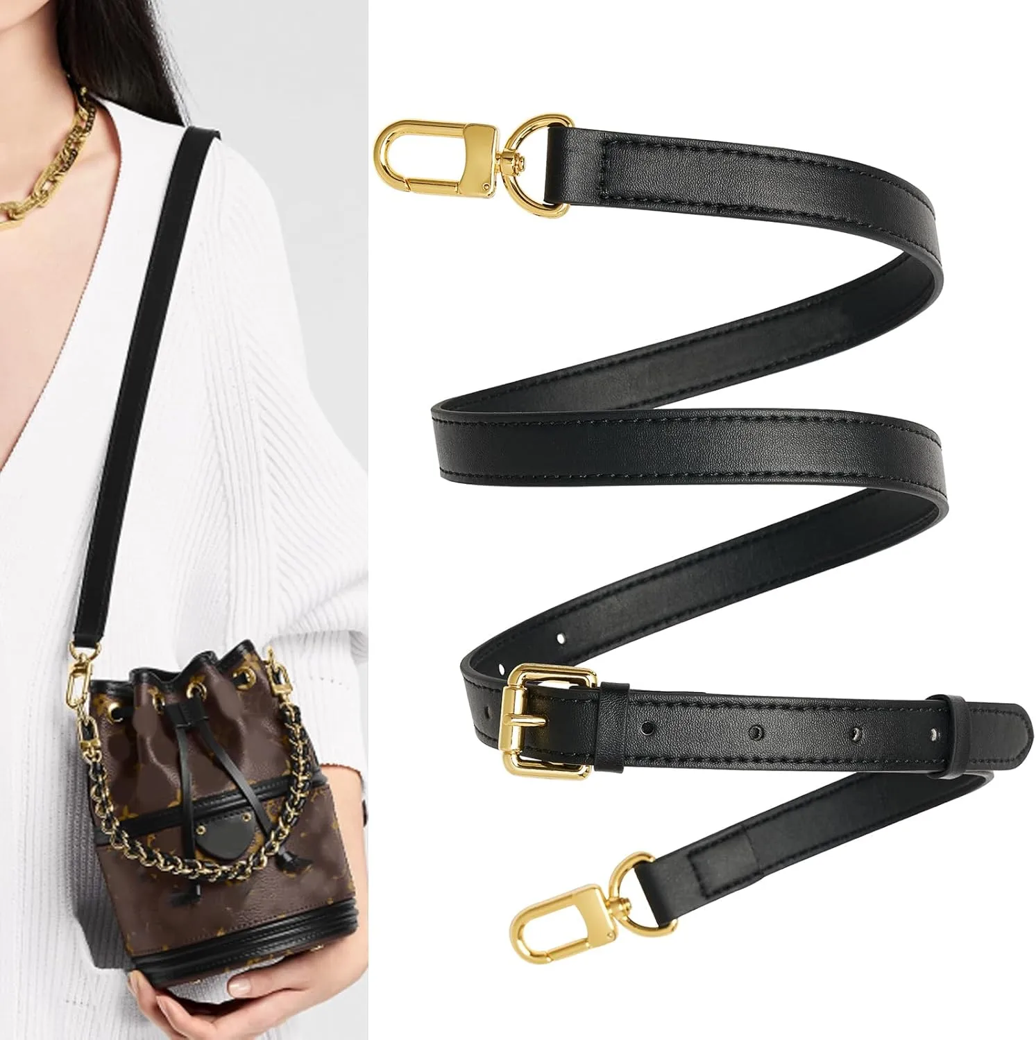 Vachetta Leather purse strap Genuine Leather Adjustable Replacement Strap for Shoulder Bag Handbag Purse