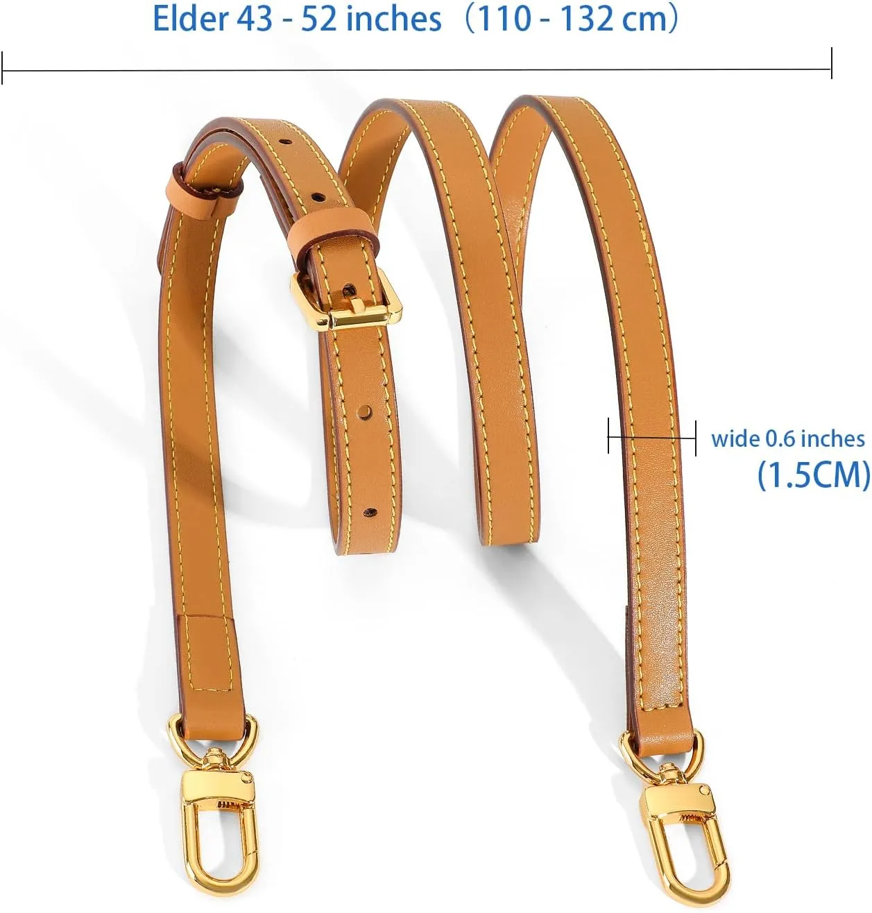 Vachetta Leather Replacement Adjustable Shoulder Strap for L V Handbag Replacement Bag Strap