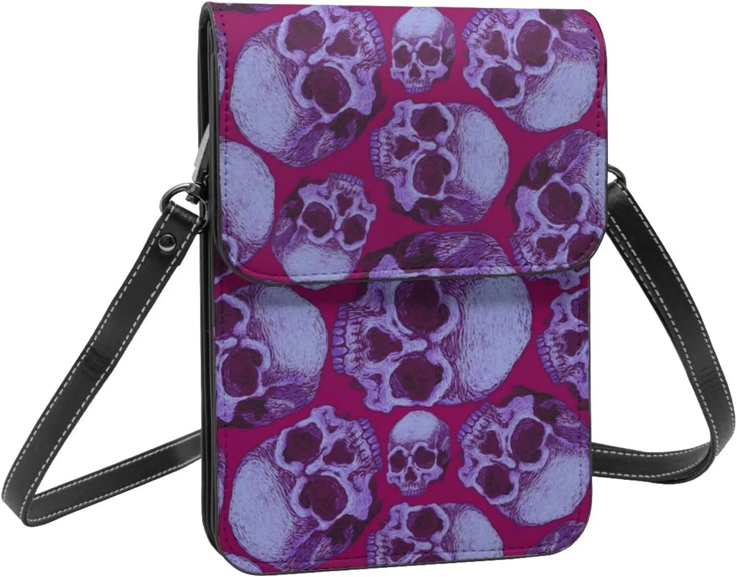 Vampire Teeth Lips Cell Phone Purse Small Crossbody Bags For Women Men Wallet Purses With Adjustable Strap