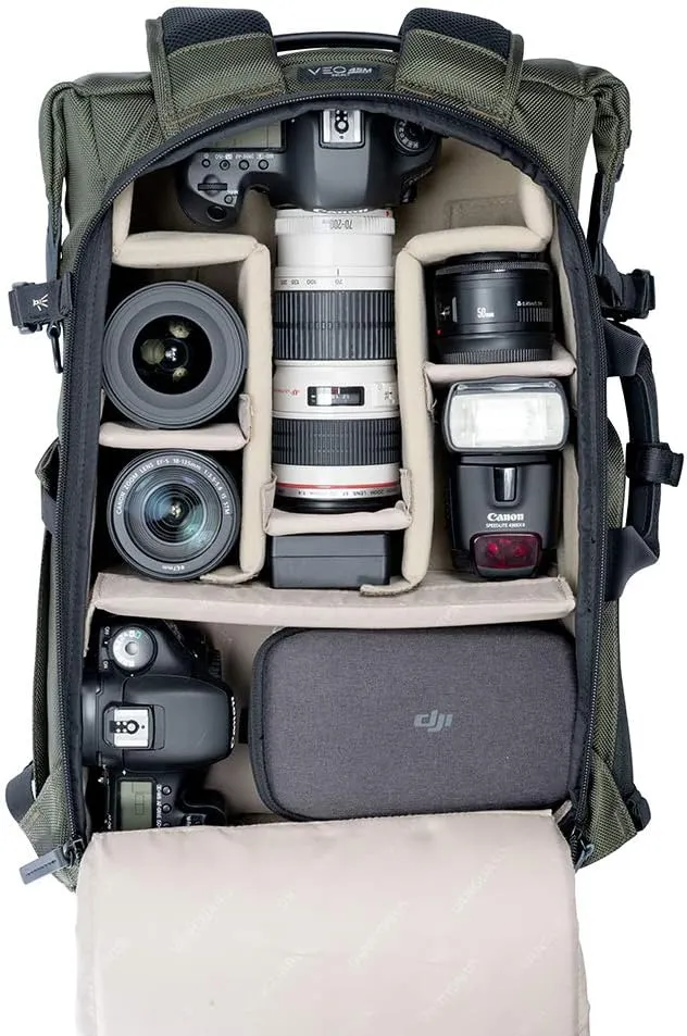 Vanguard VEO SELECT45M GR Backpack/Shoulder Bag for DSLR Camera, Video Gear or Drone, Green