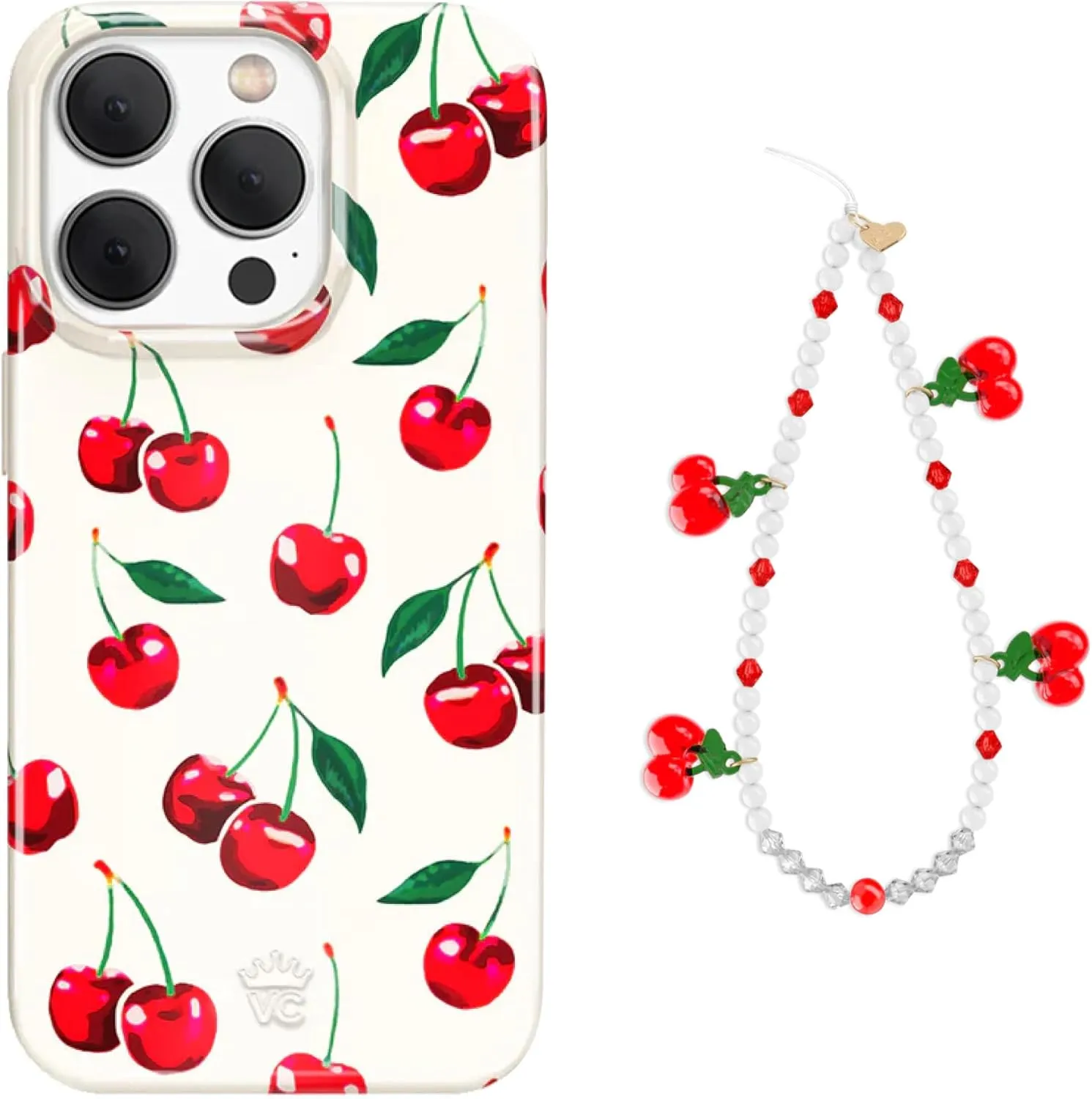 VELVET CAVIAR Phone Charm   iPhone 15 Pro Max Case (Bundle - Mon Cheri Cherry)