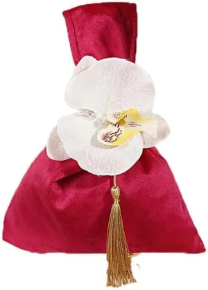 Velvet Cloth Gift Pouches,Flower Wrist Bag Elegant Shopping Fashion Festive Sugar Bag Tassel Bags