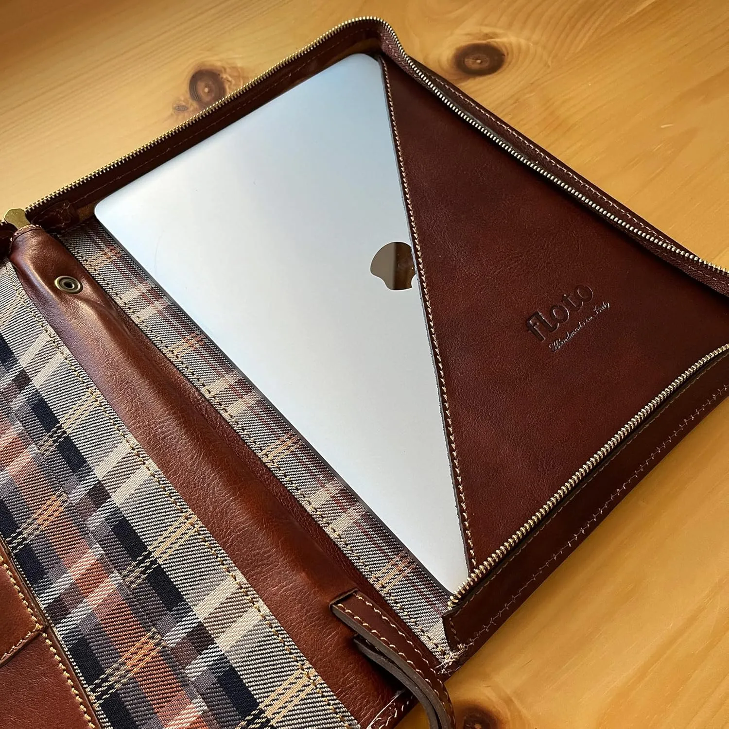 Venezia Full Grain Leather Laptop Case Portfolio Briefcase Attache