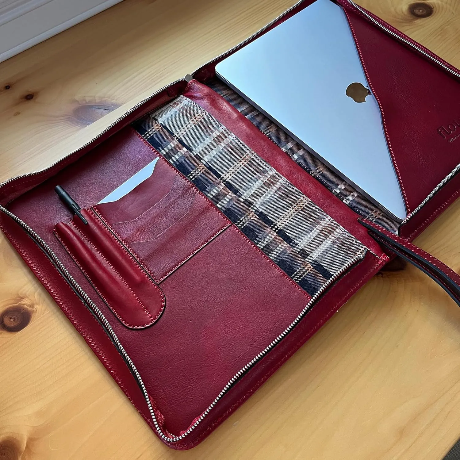 Venezia Full Grain Leather Laptop Case Portfolio Briefcase Attache