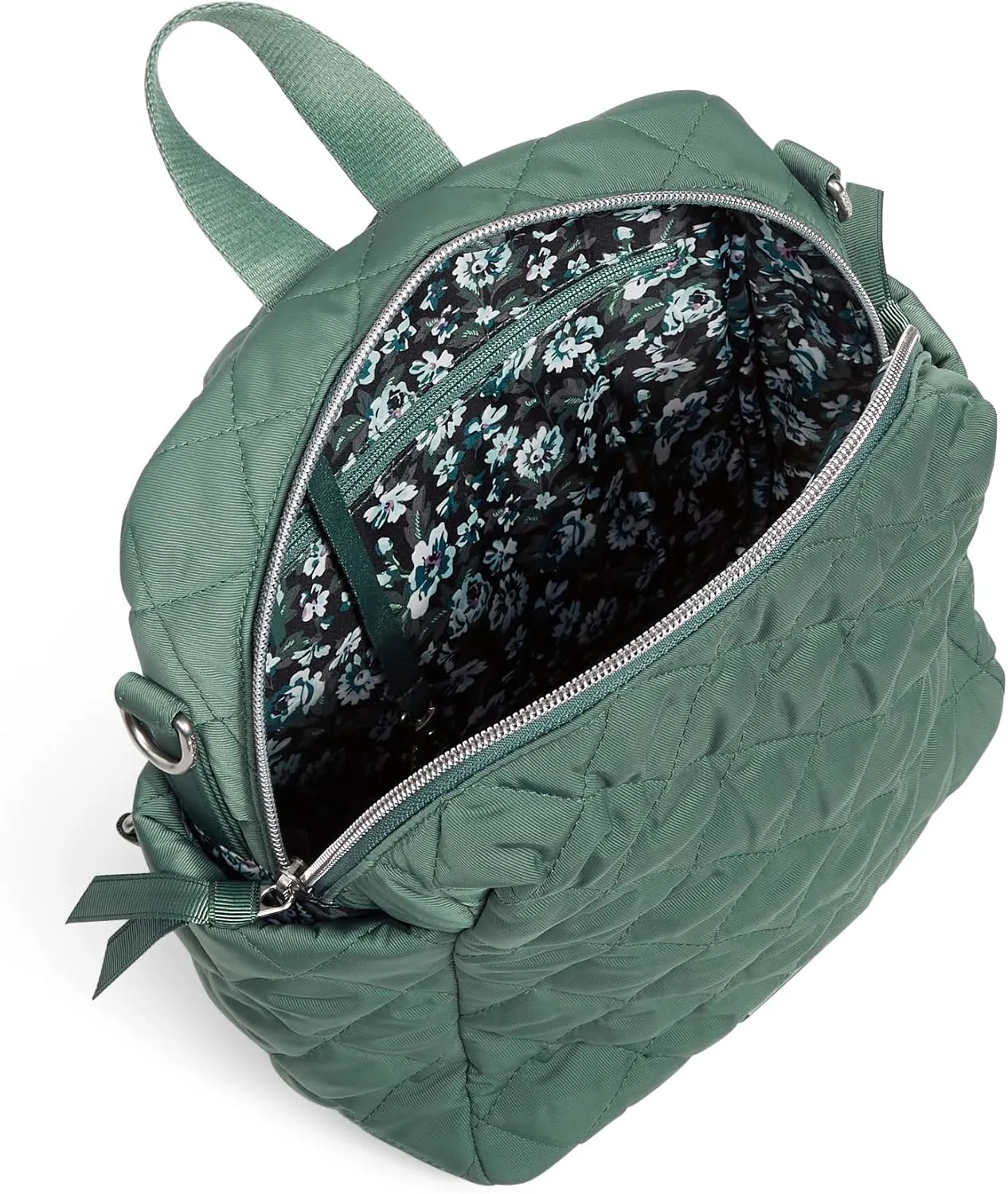 Vera Bradley Women's Performance Twill Convertible Small Backpack, Olive Leaf, One Size