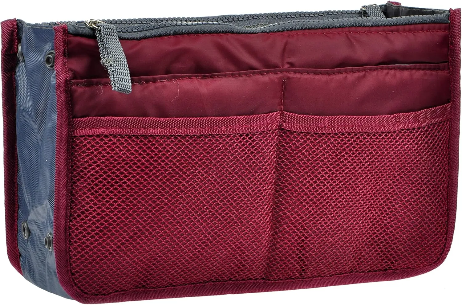 Vercord Purse Organizer Insert for Handbags Bag Organizers Inside Tote Pocketbook Women Nurse Nylon 13 Pockets Burgundy Large