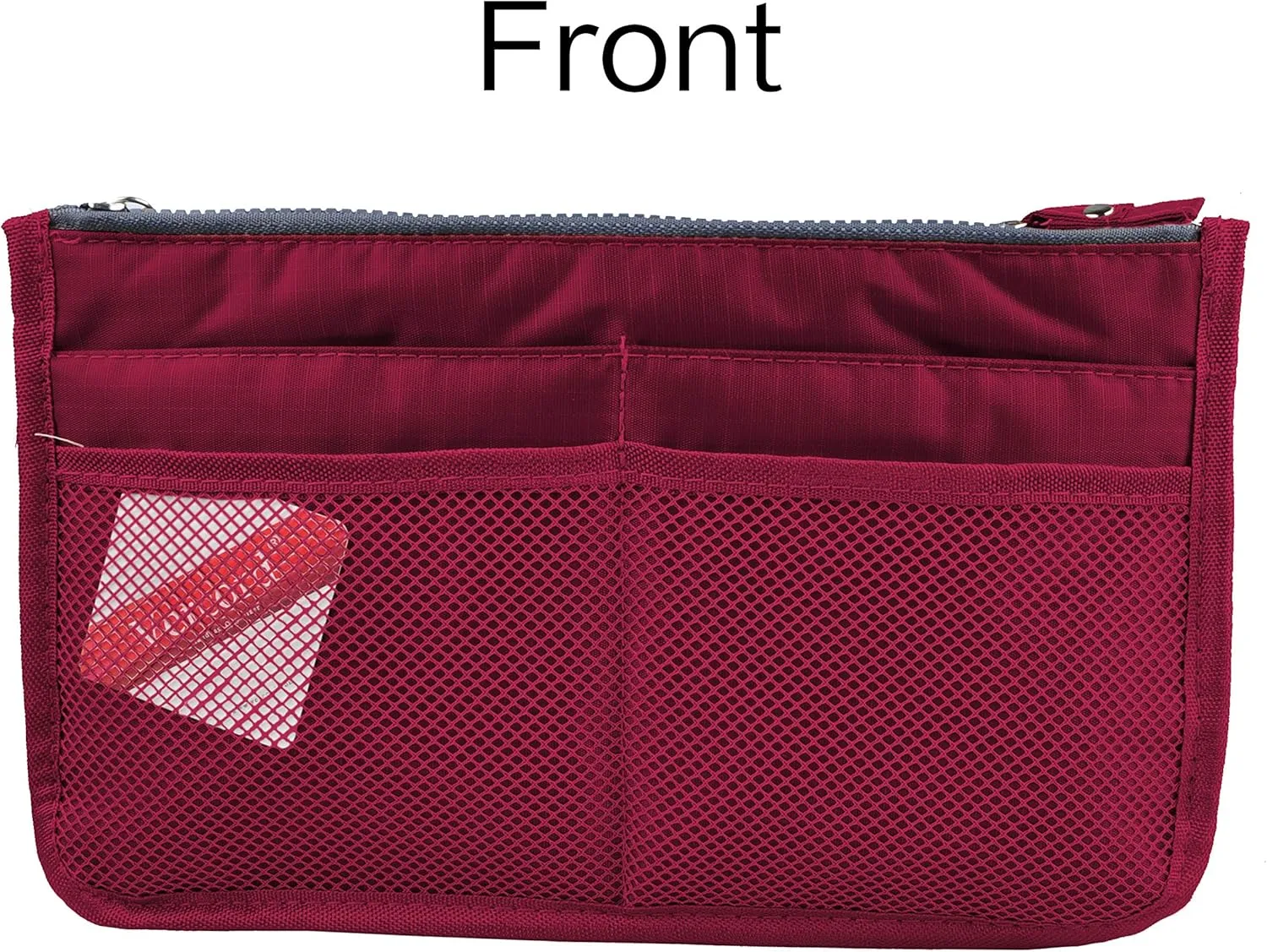 Vercord Updated Purse Handbag Organizer Insert Liner Bag in Bag 13 Pockets Burgundy Medium