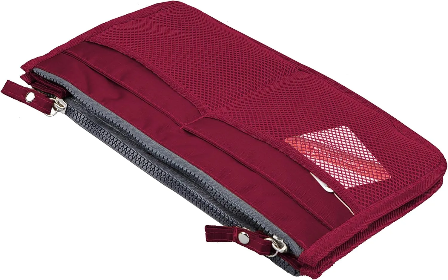Vercord Updated Purse Handbag Organizer Insert Liner Bag in Bag 13 Pockets Burgundy Medium