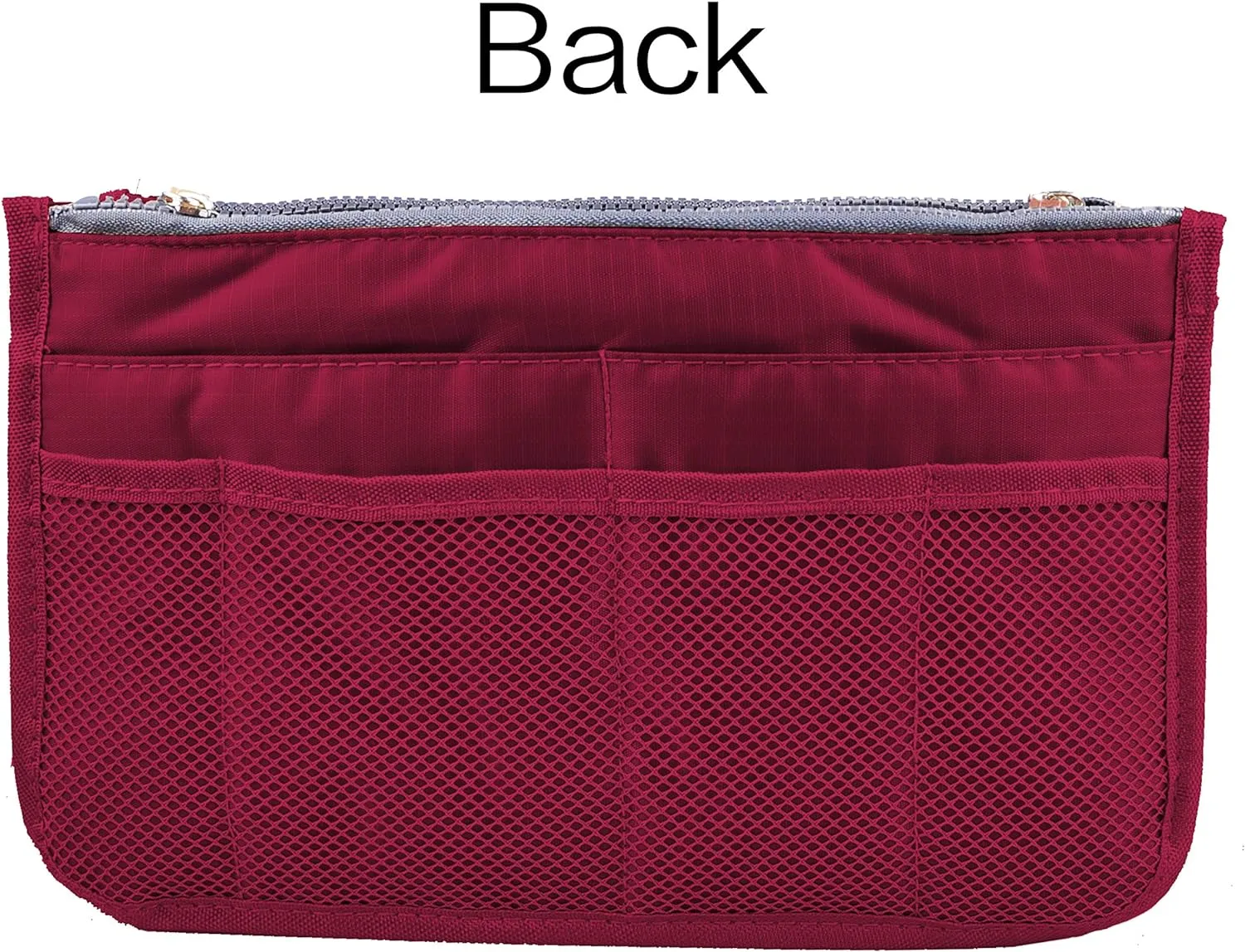 Vercord Updated Purse Handbag Organizer Insert Liner Bag in Bag 13 Pockets Burgundy Medium