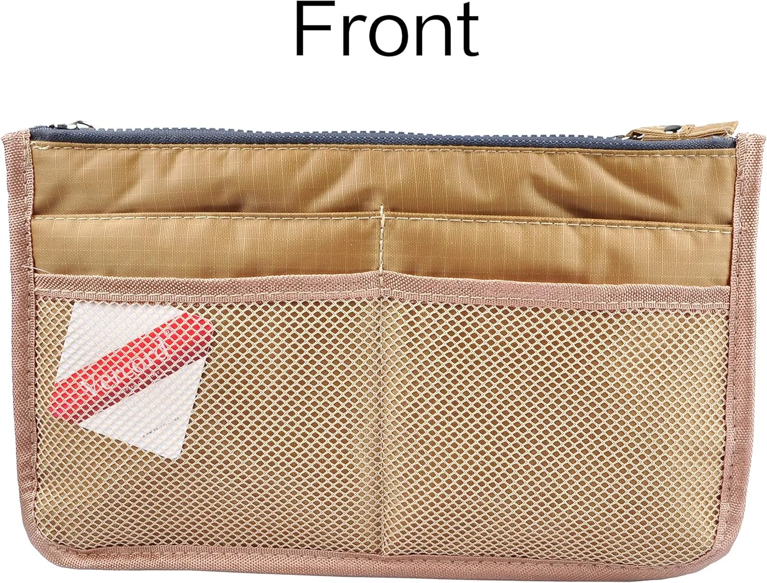 Vercord Updated Purse Handbag Organizer Insert Liner Bag in Bag 13 Pockets New Khaki Small