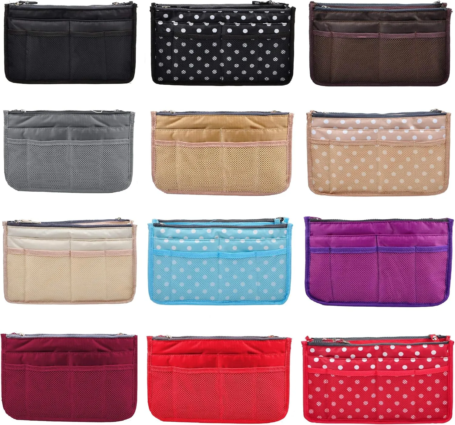 Vercord Updated Purse Handbag Organizer Insert Liner Bag in Bag 13 Pockets New Khaki Small