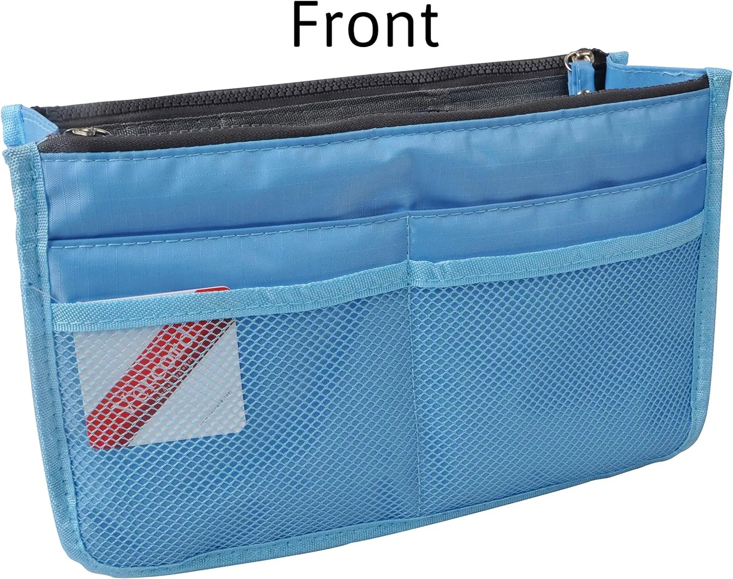 Vercord Updated Purse Handbag Organizer Insert Liner Bag in Bag 13 Pockets Sky Blue Small