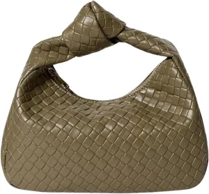 Verdusa Women's Hobo Bags Ruched PU Leather Handbag Clutch Purses Dumpling Pouch Bag