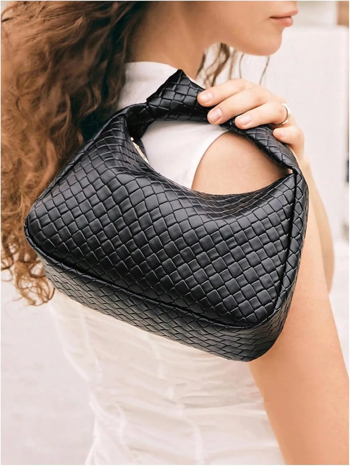 Verdusa Women's Hobo Bags Ruched PU Leather Handbag Clutch Purses Dumpling Pouch Bag