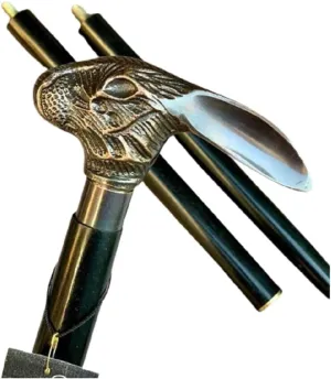 Victorian Golden Rabbit Head Handle Solid Brass Black Wooden Vintage Walking Cane Handmade Brass Handle Walking Stick Design Walking Cane